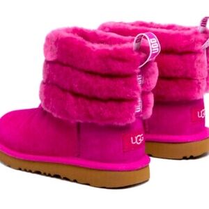 Hot pink fluff mini quilted Uggs